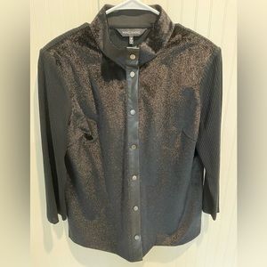 Ming Wang Medium Black front snap jacket